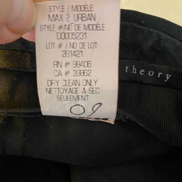 THEORY BLACK TROUSER PANTS BUSINESS PROFESSIONAL SIZE 4 - Picture 3 of 5